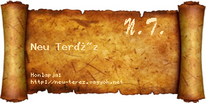 Neu Teréz névjegykártya